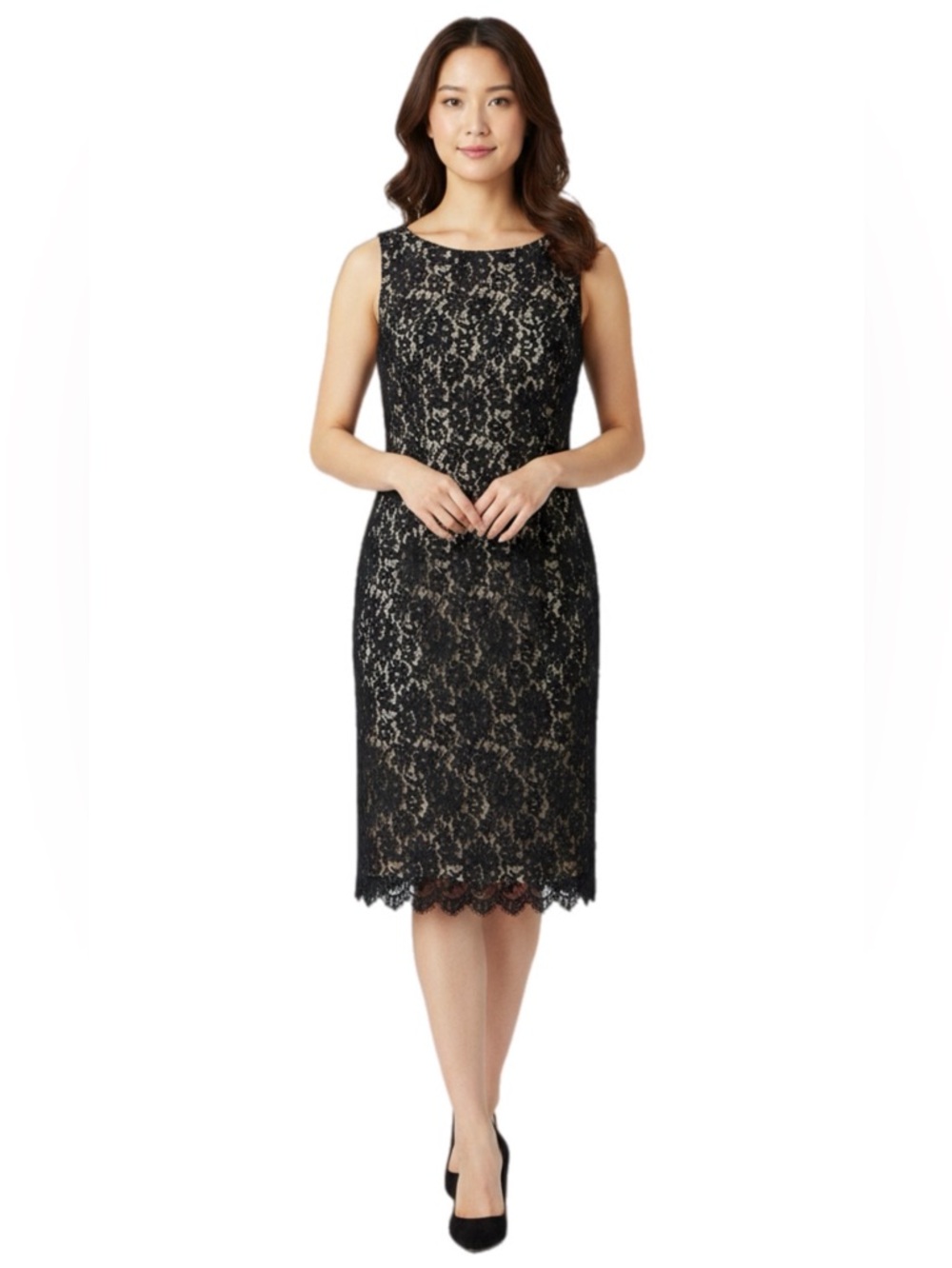Ann Taylor Women’s Black  Lace Sleeveless Dress